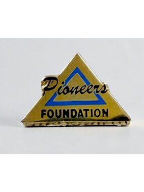 Western Electric Pin Telephone Pioneers Foundation Gold Tone Triangle Lapel